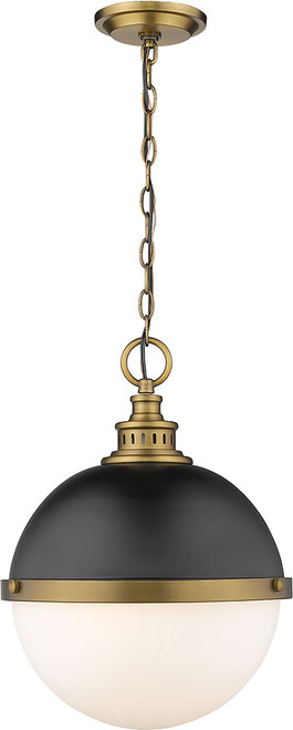 Z-Lite 619P14-MB-FB Peyton Contemporary Matte Black & Factory Bronze Hanging Pendant Lighting