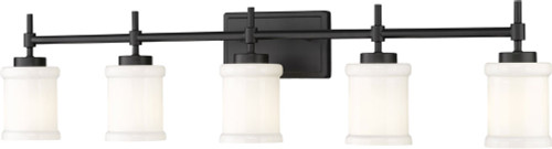 Z-Lite 622-5V-MB Cadoc Contemporary Matte Black 5-Light Bathroom Lighting