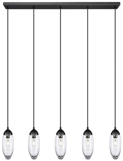 Z-Lite 651P-5L-MB Arden Modern Matte Black Multi Pendant Lighting