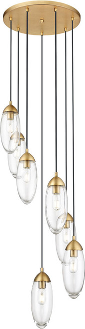 Z-Lite 651P-7R-RB Arden Contemporary Rubbed Brass 18" Multi Drop Ceiling Lighting
