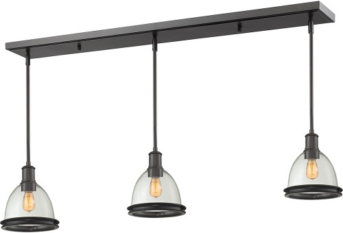 Z-Lite 716MP-3BRZ Mason Bronze Clear Seedy Multi Hanging Light