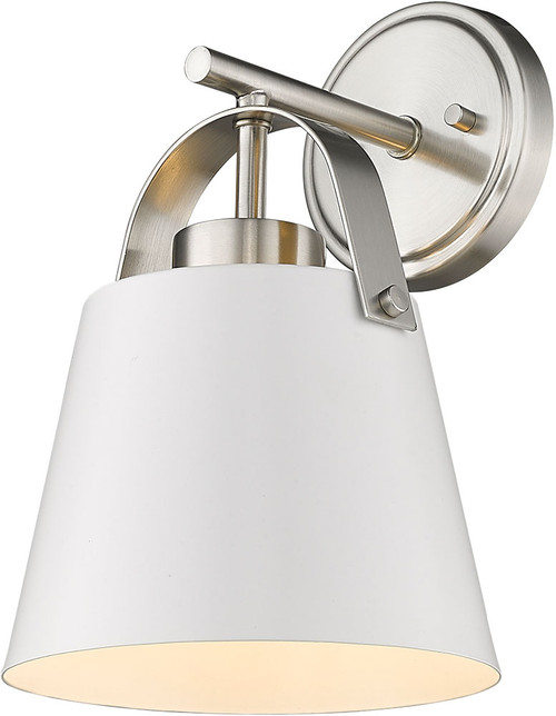 Z-Lite 726-1S-MW+BN Z-Studio Contemporary Matte White & Brushed Nickel Wall Sconce Light