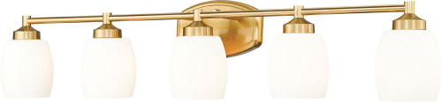 Z-Lite 745-5V-LG Kendrick Contemporary Luxe Gold 5-Light Bathroom Sconce Lighting