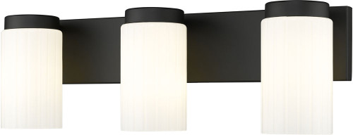 Z-Lite 746-3V-MB Burk Modern Matte Black 3-Light Bathroom Lighting Sconce