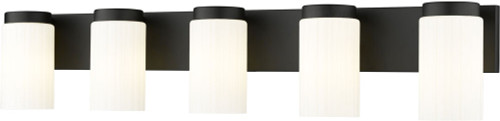 Z-Lite 746-5V-MB Burk Modern Matte Black 5-Light Bathroom Light Sconce