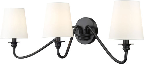 Z-Lite 7509-3S-MB Gianna Matte Black Wall Sconce Light