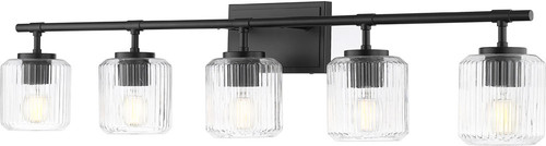 Z-Lite 7515-5V-MB Landon Contemporary Matte Black 5-Light Bathroom Light Fixture