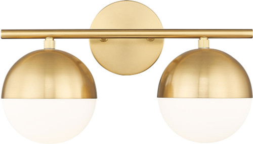 Z-Lite 7517-2V-MGLD Realm Sphere Contemporary Modern Gold 2-Light Vanity Lighting