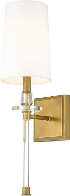 Z-Lite 803-1S-RB-WH Sophia Rubbed Brass Wall Light Fixture