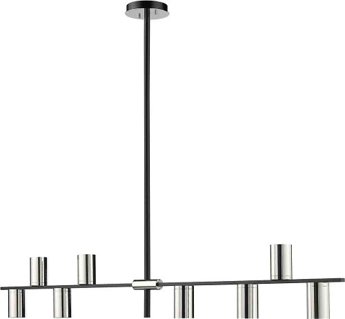 Z-Lite 814-8L-MB-PN Calumet Contemporary Mate Black & Polished Nickel Island Light Fixture