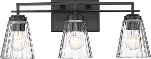 Z-Lite 823-3V-MB Lyna Contemporary Matte Black 3-Light Bath Wall Sconce