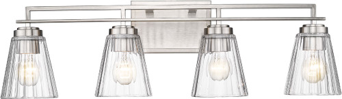 Z-Lite 823-4V-BN Lyna Modern Brushed Nickel 4-Light Bath Sconce