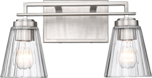 Z-Lite 823-2V-BN Lyna Modern Brushed Nickel 2-Light Bath Wall Sconce