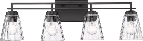 Z-Lite 823-4V-MB Lyna Modern Matte Black 4-Light Bathroom Lighting