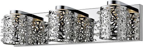 Z-Lite 906-3V-LED Fortuna Chrome LED 3-Light Bathroom Wall Sconce
