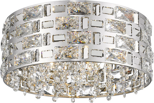 Z-Lite 912F16-CH Aludra Chrome Halogen 15.5" Flush Ceiling Light Fixture