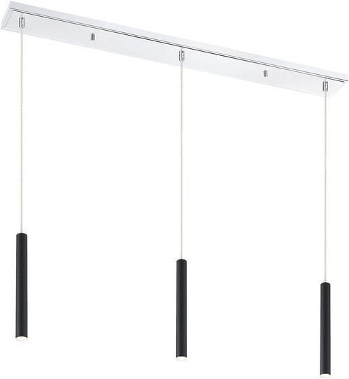 Z-Lite 917MP12-MB-LED-3LCH Forest Modern Matte Black LED Multi Ceiling Pendant Light