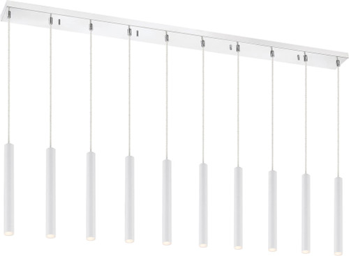 Z-Lite 917MP12-WH-LED-10LCH Forest Modern Matte White LED Multi Drop Lighting Fixture