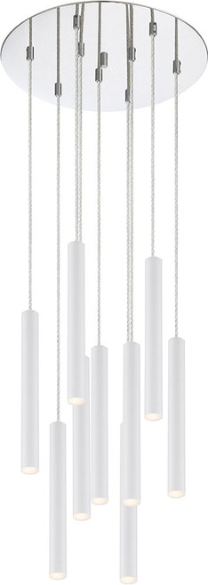 Z-Lite 917MP12-WH-LED-9RCH Forest Modern Matte White LED Multi Hanging Pendant Light