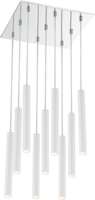 Z-Lite 917MP12-WH-LED-9SCH Forest Contemporary Matte White LED Multi Pendant Hanging Light