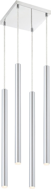 Z-Lite 917MP24-CH-LED-4SCH Forest Contemporary Chrome LED Multi Drop Lighting
