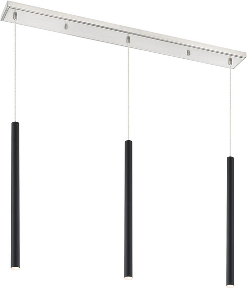 Z-Lite 917MP24-MB-LED-3LBN Forest Modern Matte Black LED Multi Hanging Light