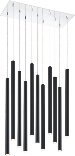 Z-Lite 917MP24-MB-LED-11LCH Forest Modern Matte Black LED Multi Pendant Light