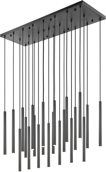 Z-Lite 919MP24-23L-MB-LED Forest Modern Matte Black LED Multi Drop Lighting