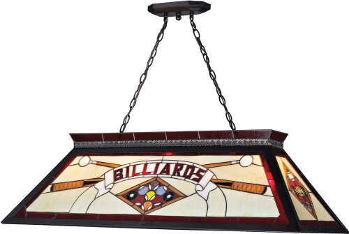 Z-Lite KD27RED Tiffany Billiard Tiffany Matte Black Island Lighting