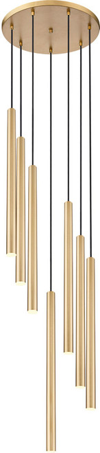 Z-Lite 919MP24-7R-MGLD-LED Forest Contemporary Modern Gold LED Multi Hanging Pendant Lighting
