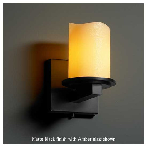 Justice Design 8771-14 Dakota 1-Light Wall Sconce with Melted Rim Glass