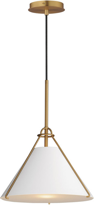 Maxim Lighting 25229WTNAB Lucas Modern White/Natural Aged Brass Hanging Light Fixture