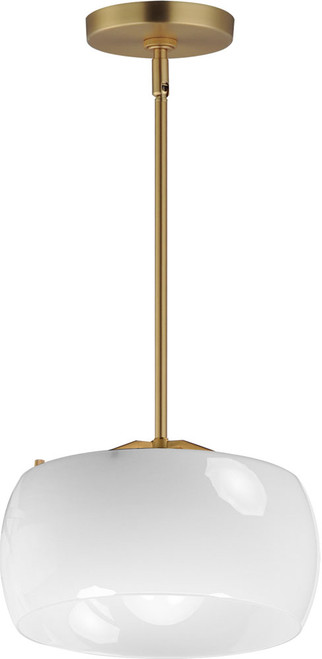 Maxim Lighting 26141WTNAB Glazed Modern White/Natural Aged Brass Hanging Lamp