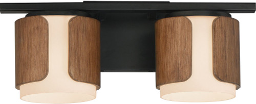 Maxim Lighting 21712SWWNBK Draughtsman Modern Walnut / Black 2-Light Vanity Lighting Fixture