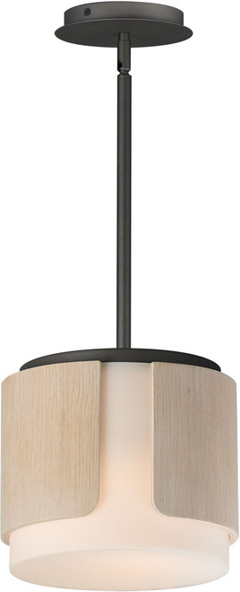 Maxim Lighting 21714SWNWDCHL Draughtsman Modern Natural Wood/Charcoal Mini Lighting Pendant