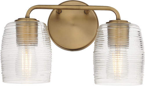 Maxim Lighting 21412CRNAB Honey Modern Natural Aged Brass 2-Light Vanity Light