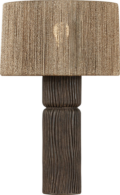 Troy Lighting PTL1427-PBR/CHB Folk Modern Patina Brass / Ceramic Shadowed Bark Table Lamp