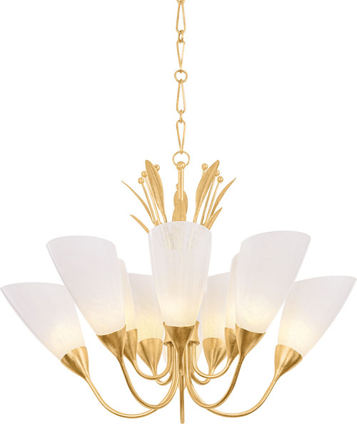 Hudson Valley Lighting 9542-VGL Forest Glen Modern Vintage Gold Leaf Chandelier Light