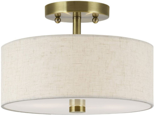 Livex 52133-01 Monroe Contemporary Antique Brass 11" Ceiling Lighting Fixture