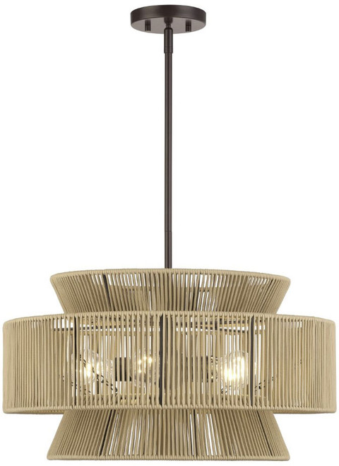 Livex 53165-92 Florell Modern English Bronze Drum Pendant Light