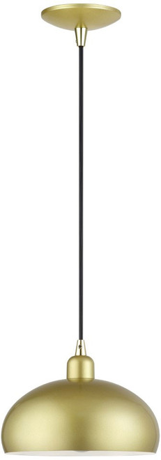 Livex 51514-33 Domma Contemporary Soft Gold with Polished Brass Mini Pendant Hanging Light