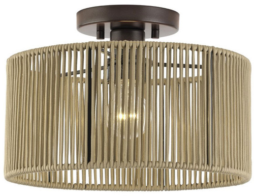 Livex 53142-92 Acordia Contemporary English Bronze 12" Flush Mount Light Fixture