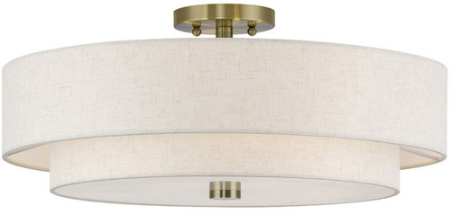 Livex 52139-01 Monroe Modern Antique Brass 22" Ceiling Light