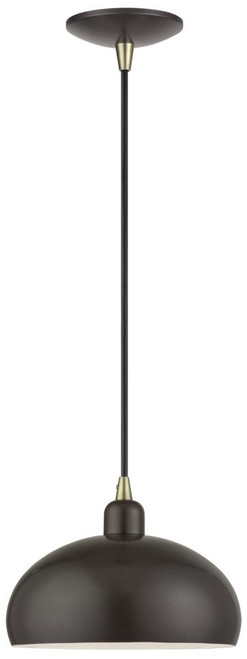 Livex 51514-92 Domma Modern English Bronze with Antique Brass Mini Hanging Light