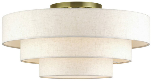 Livex 41948-01 Manorwood Modern Antique Brass 28" Flush Lighting