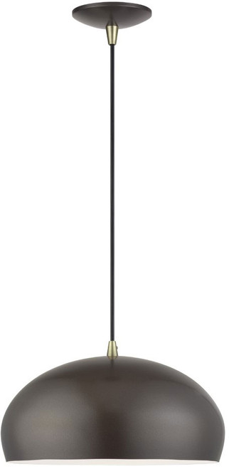 Livex 51515-92 Domma Modern English Bronze with Antique Brass Pendant Lamp