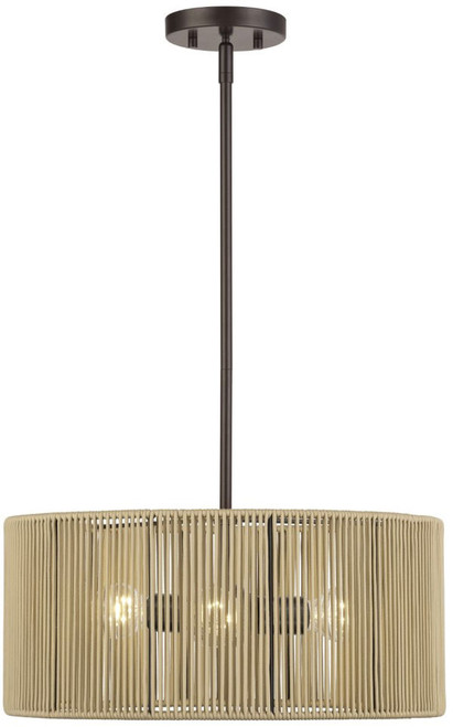 Livex 53153-92 Acordia Modern English Bronze 18" Drum Pendant Lighting Fixture