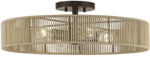 Livex 53177-92 Goldiemesh Contemporary English Bronze Ceiling Light Fixture