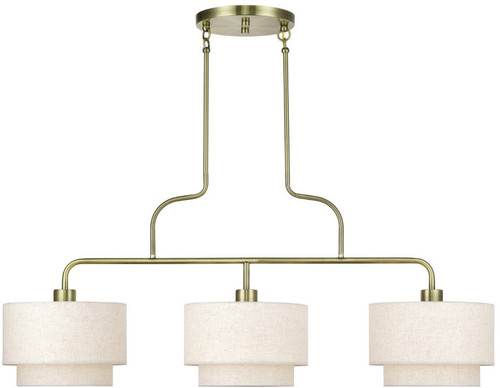 Livex 41943-01 Manorwood Antique Brass Kitchen Island Lighting