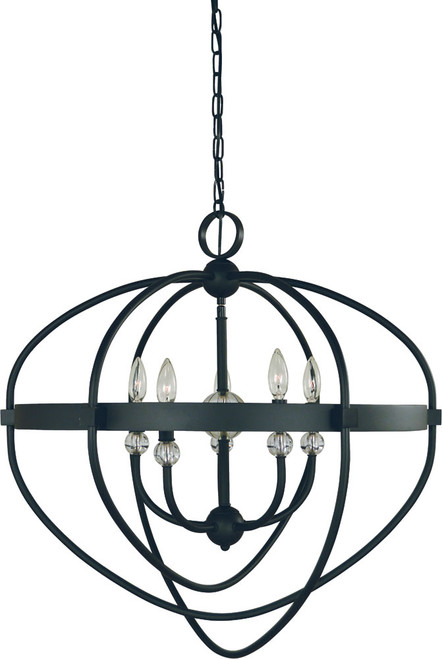 Framburg L1150 MBLACK Elizabeth Contemporary Matte Black Drop Ceiling Light Fixture